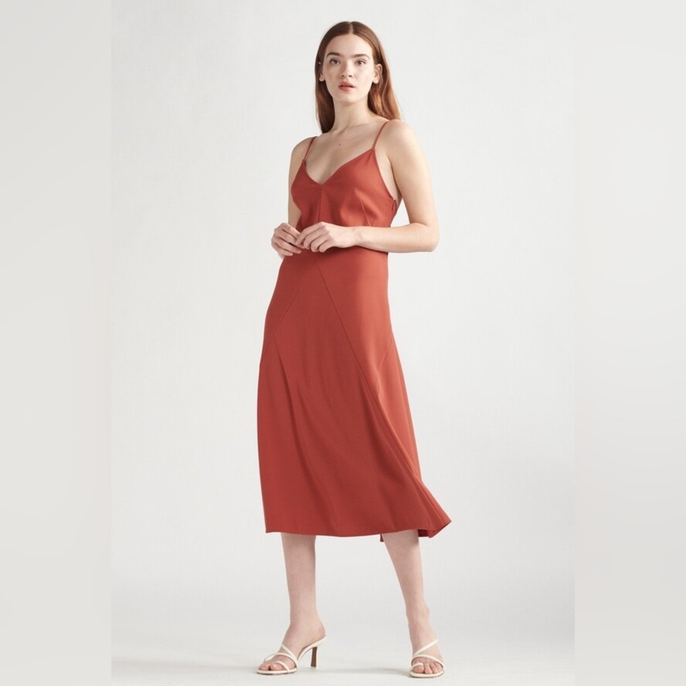 Thakoon Midi Slip Dress in Rust